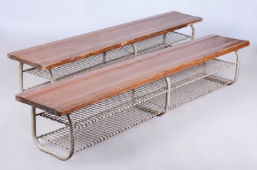 3399 Pair of long school benches